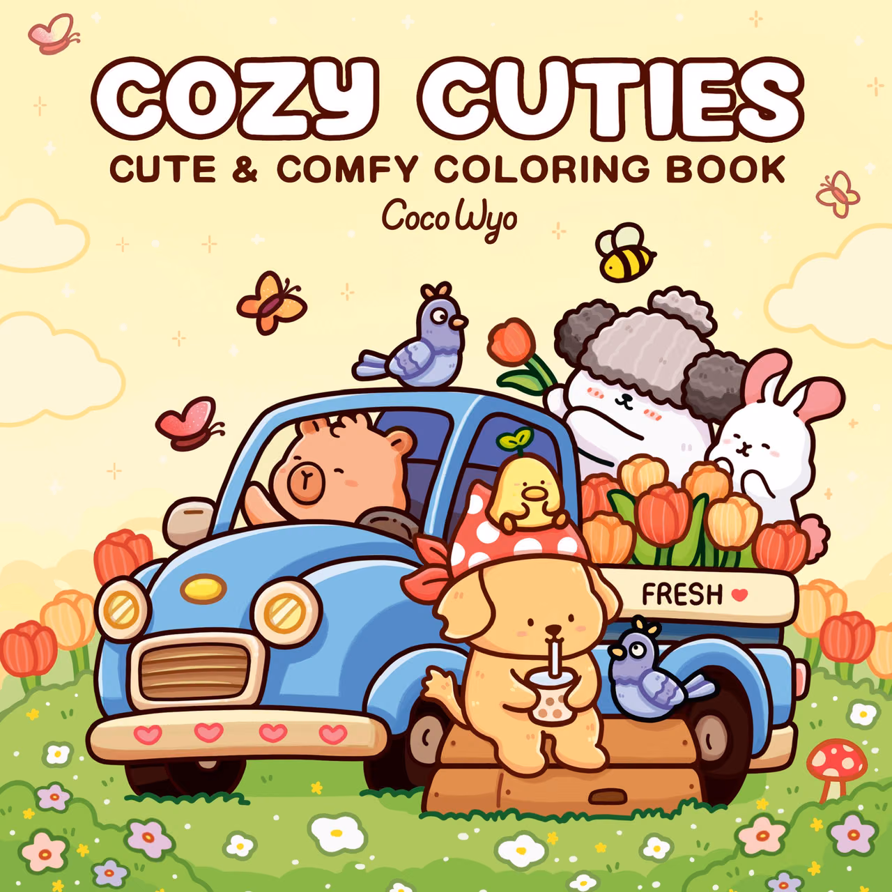 Cozy Cuties: Coloring Book for Adults and Kids (Cozy Spaces Coloring)